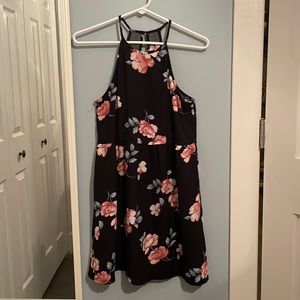 Size Medium Floral high neck babydoll dress